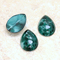 Glass Medium Dome Lampwork Cabochon - Pear 18x13MM CHINESE JADE (00568)