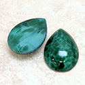 Glass Medium Dome Lampwork Cabochon - Pear 25x18MM CHINESE JADE (00568)