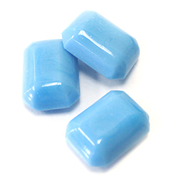 Japanese Glass Opaque Cabochon - Cushion Octagon 20x15MM TURQUOISE