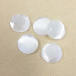 Fiber-Optic Flat Back Stone with Faceted Top and Table - Round 11MM CAT'S EYE WHITE