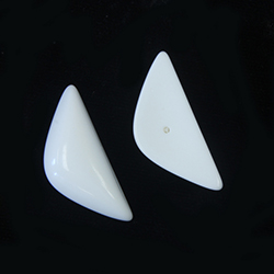 Japanese Glass Opaque Cabochon - Half Moon 28x12MM CHALKWHITE