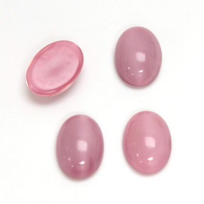 Glass Medium Dome Cabochon - Oval 14x10MM MOONSTONE PINK