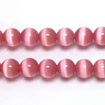 Fiber-Optic Synthetic Bead - Cat's Eye Smooth Round 08MM CAT'S EYE LT PINK