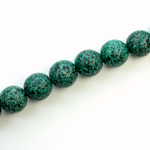 Czech Pressed Glass Bead - Smooth Round 10MM VOLCANIC COATED TEAL