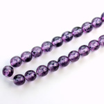 Czech Pressed Glass Bead - Smooth Round 06MM SPECKLE COATED AMETHYST 64229