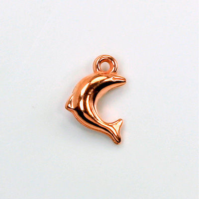 Metalized Plastic Pendant- Dolphin 17x13MM COPPER