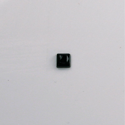 Czech Glass Flat Back Rose Cut Stone - Square 04x4MM JET Unfoiled