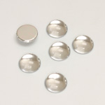 Plastic Flat Back Foiled Cabochon - Round 09MM CRYSTAL