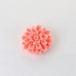 Plastic Carved No-Hole Flower - Dahlia 18MM LT CORAL