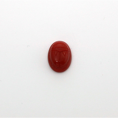 German Plastic Flat Back Scarab - Oval 10x8MM CORNELIAN