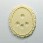 Plastic Engraved Setting - Oval 40x30MM Matte IVORY