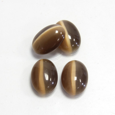 Fiber-Optic Cabochon - Oval 13.8x9.8MM CAT'S EYE BROWN