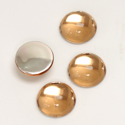 Plastic Flat Back Foiled Cabochon - Round 13MM LT COLORADO TOPAZ