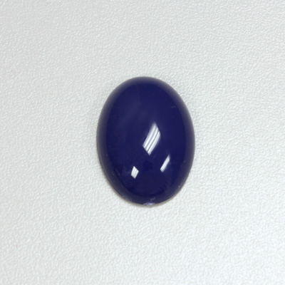 Plastic Flat Back Opaque Cabochon - Oval 25x18MM LAPIS BLUE