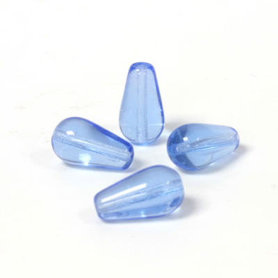 Czech Pressed Glass Bead - Smooth Pear 13x7MM SAPPHIRE