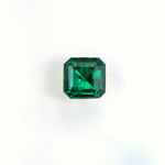 Glass Point Back Foiled Tin Table Cut (TTC) Stone - Square Octagon 08x8MM EMERALD