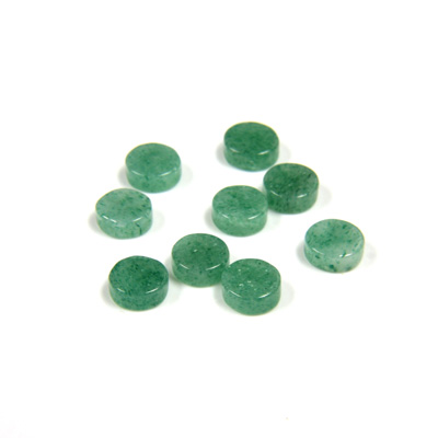 Gemstone Flat Back Flat Top Straight Side Stone - Round 05MM AVENTURINE-GREEN