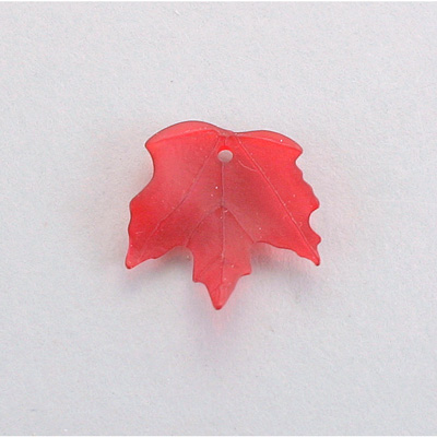 Plastic Maple Leaf with Hole 20x19MM MATTE DARK RUBY