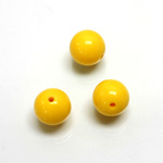Plastic Bead - Opaque Color Smooth Round 12MM BRIGHT YELLOW