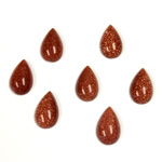 Man-made Cabochon - Pear 10x6MM BROWN GOLDSTONE