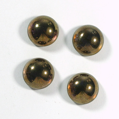 Glass Medium Dome Coated Cabochon - Round 13MM LUSTER TAUPE