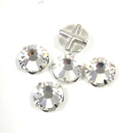 Crystal Stone in Metal Sew-On Setting - Rose Montee SS34 CRYSTAL-SILVER