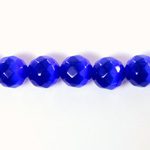Fiber Optic Synthetic Cat's Eye Bead - Round Faceted 10MM CAT'S EYE ROYAL BLUE