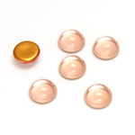 Glass Medium Dome Foiled Cabochon - Round 09MM ROSALINE