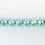 Czech Glass Pearl Bead - Snail Shell 08MM AQUA 70436