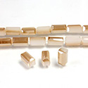 Chinese Cut Crystal Bead - Rectangle 08x4x4MM OPAL TAUPE COAT