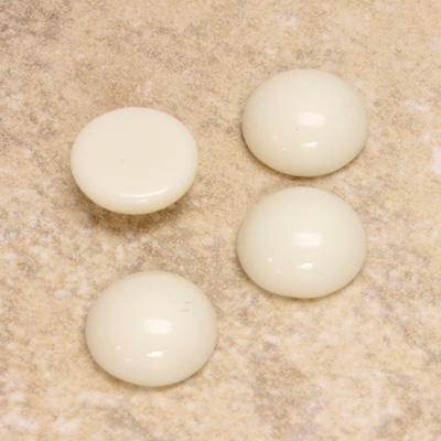 Glass Medium Dome Cabochon - Round 13MM IVORY