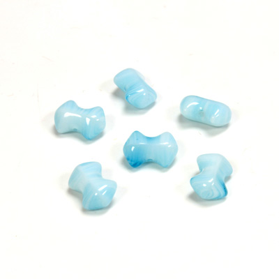 Czech Pressed Glass Bead - Smooth Bow 09x5MM PORPHYR AQUA