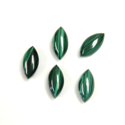 Gemstone Cabochon - Navette 12x6 MALACHITE