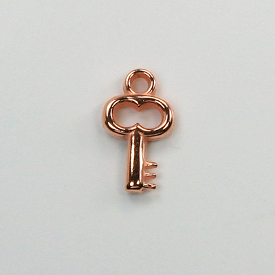 Metalized Plastic Pendant- Key 18x10MM COPPER