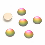 Glass Medium Dome Foiled Cabochon - Coated Round 09MM MATTE VITRAIL MED