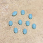 Glass Medium Dome Opaque Cabochon - Oval 06x4MM LT BLUE TURQUOISE