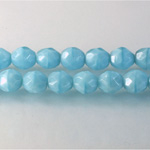 Czech Glass Fire Polish Bead - Round 08MM MOONSTONE AQUA