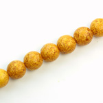 Czech Pressed Glass Bead - Smooth Round 10MM VOLCANIC COATED MUSTARD