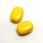 Plastic Bead - Opaque Color Smooth Flat Keg 19x14MM BRIGHT YELLOW
