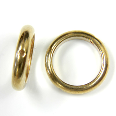 Brass Bead Frames - Rings Side Drilled 2-Holes 14MM