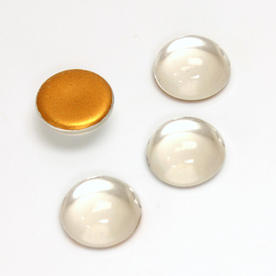 Glass Medium Dome Foiled Cabochon - Round 13MM CRYSTAL