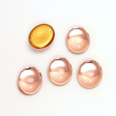 Glass Medium Dome Foiled Cabochon - Oval 12x10MM ROSALINE