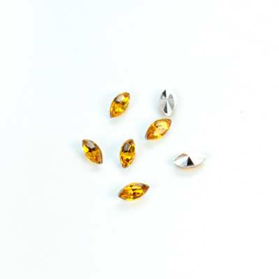 Plastic Point Back Foiled Stone - Navette 06x3MM TOPAZ