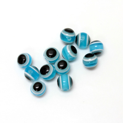 Plastic Eye Bead - Round 08MM AQUA