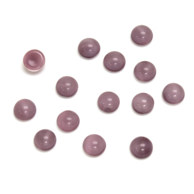 Glass Medium Dome Cabochon - Round 05MM MOONSTONE AMETHYST