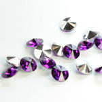 Plastic Point Back Foiled Rivoli 08MM AMETHYST