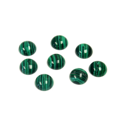 Plastic Mixed Color Cabochon - Round 07MM IMITATION MALACHITE