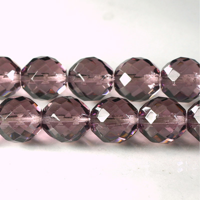 Czech Glass Fire Polish Bead - Round 12MM LT AMETHYST