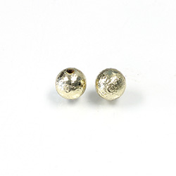 Metalized Plastic Smooth Bead - Round 08MM GOLD TEXTURE