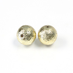 Metalized Plastic Smooth Bead - Round 14MM GOLD TEXTURE